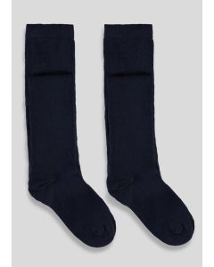 Girls 2 Pack Cotton Tights (2-13yrs) - Navy - 2-3Y