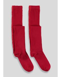 Girls 2 Pack Cotton Tights (2-13yrs) - Red - 2-3Y