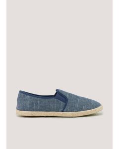 Denim Canvas Espadrilles - Denim - 6