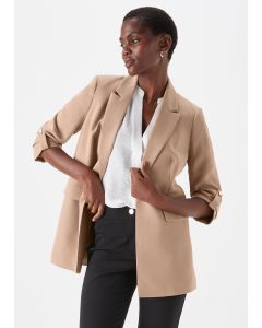 Et Vous Crepe Blazer - Stone - 8