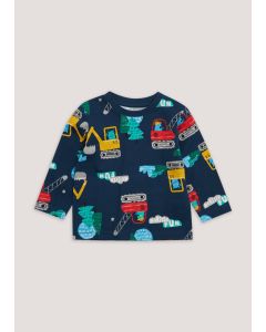Boys Navy Truck Print Long Sleeve T-Shirt (9mths-6yrs) - Navy - 4-5Y