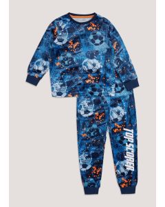 Boys Blue Camo Velour Twosie Pyjama Set (4-13yrs) - Blue - 4Y
