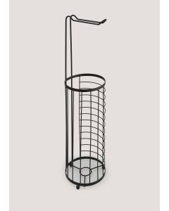 Black Metal Floor Toilet Roll Holder (50cm x 15cm x 15cm)