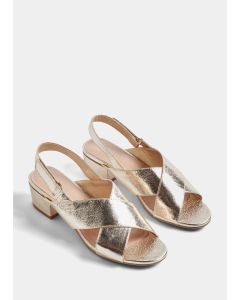 Et Vous Gold Wide Fit Riptape Block Heels - Gold - 3