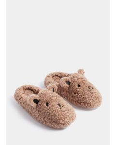 Brown Bear Slippers - Brown - Small