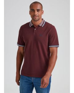 Tipped Polo Shirt - Marron - L
