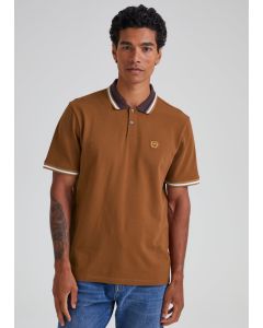 Tipped Polo Shirt - Brown - M