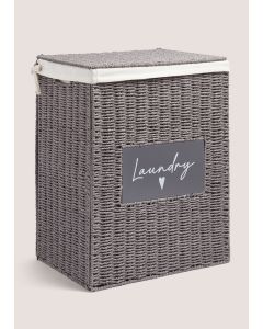 Heart Laundry Basket (51cm x 40cm x 30cm) - Grey