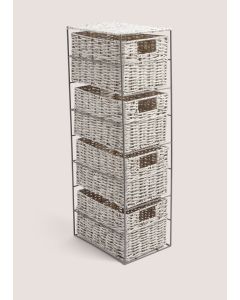 Woven Plastic Drawers (65cm x 18cm) - Grey