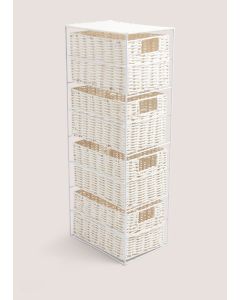 Woven Plastic Drawers (65cm x 18cm) - White