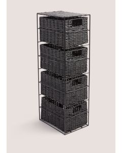 Woven Plastic Drawers (65cm x 18cm) - Black