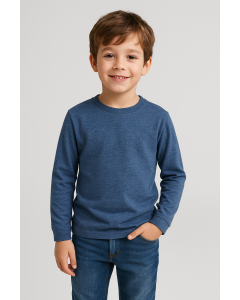 Boys Roundneck Swetshirt-Blue-M