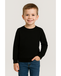 Boys Roundneck Swetshirt-Black-M